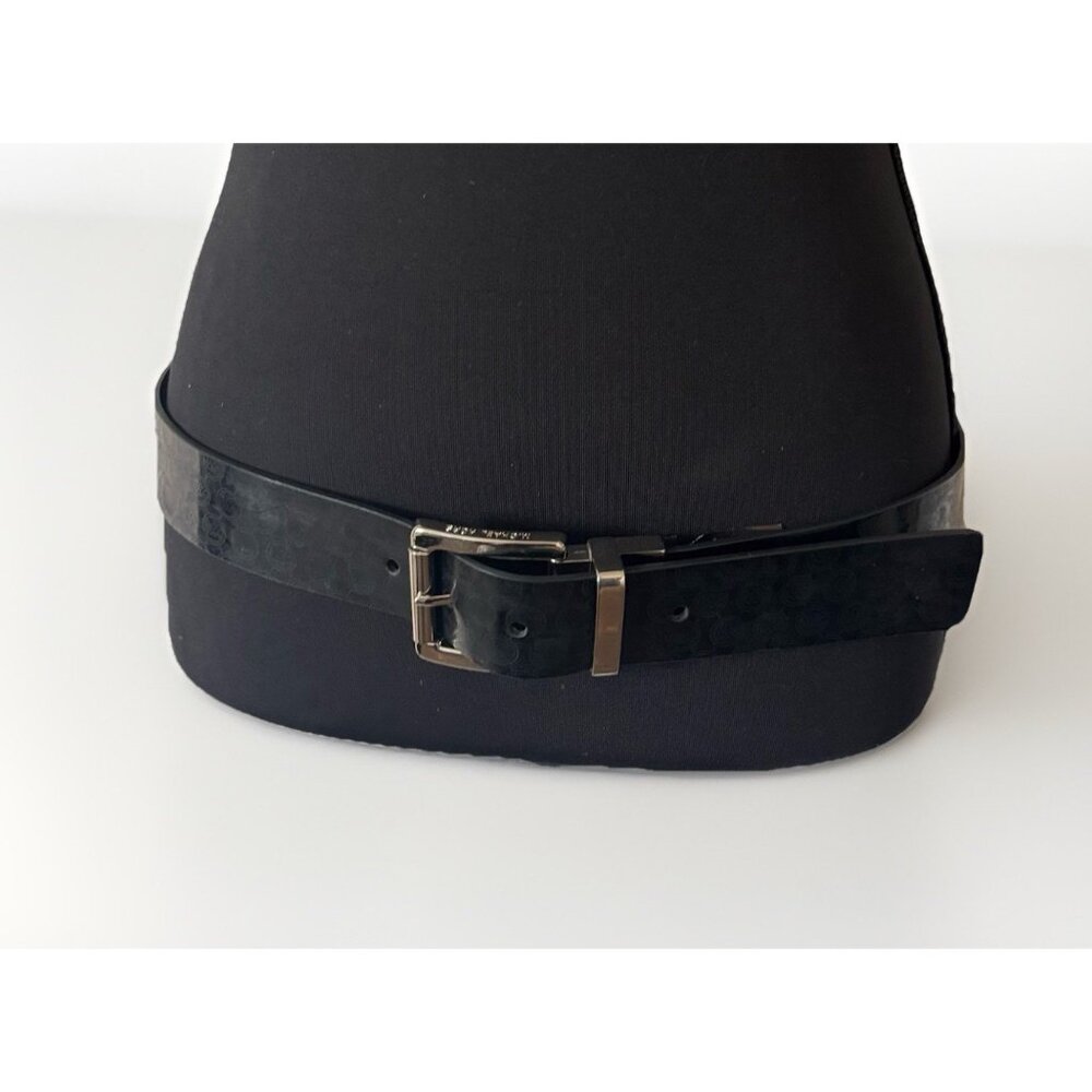 Michael Kors Women's Black MK‎ Monogram Synthetic Belt Size Medium Casual